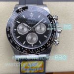 ARF Swiss 4131 1:1 Replica Rolex Cosmo Daytona Black Dial Oysterflex Strap Watch 